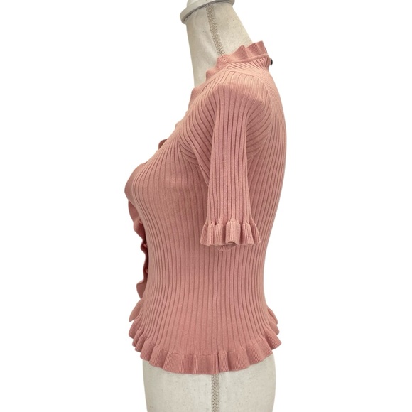 NWT Lovers & Friends Carissa Ruffle Sweater Large Pink - Picture 9 of 16